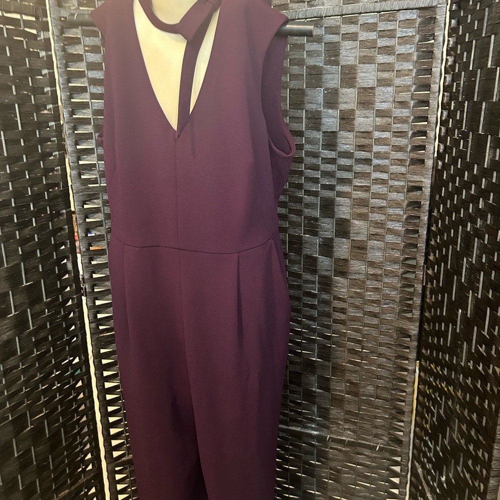Calvin Klein aubergine gold hardware jumpsuit size 12 - Picture 4 of 13
